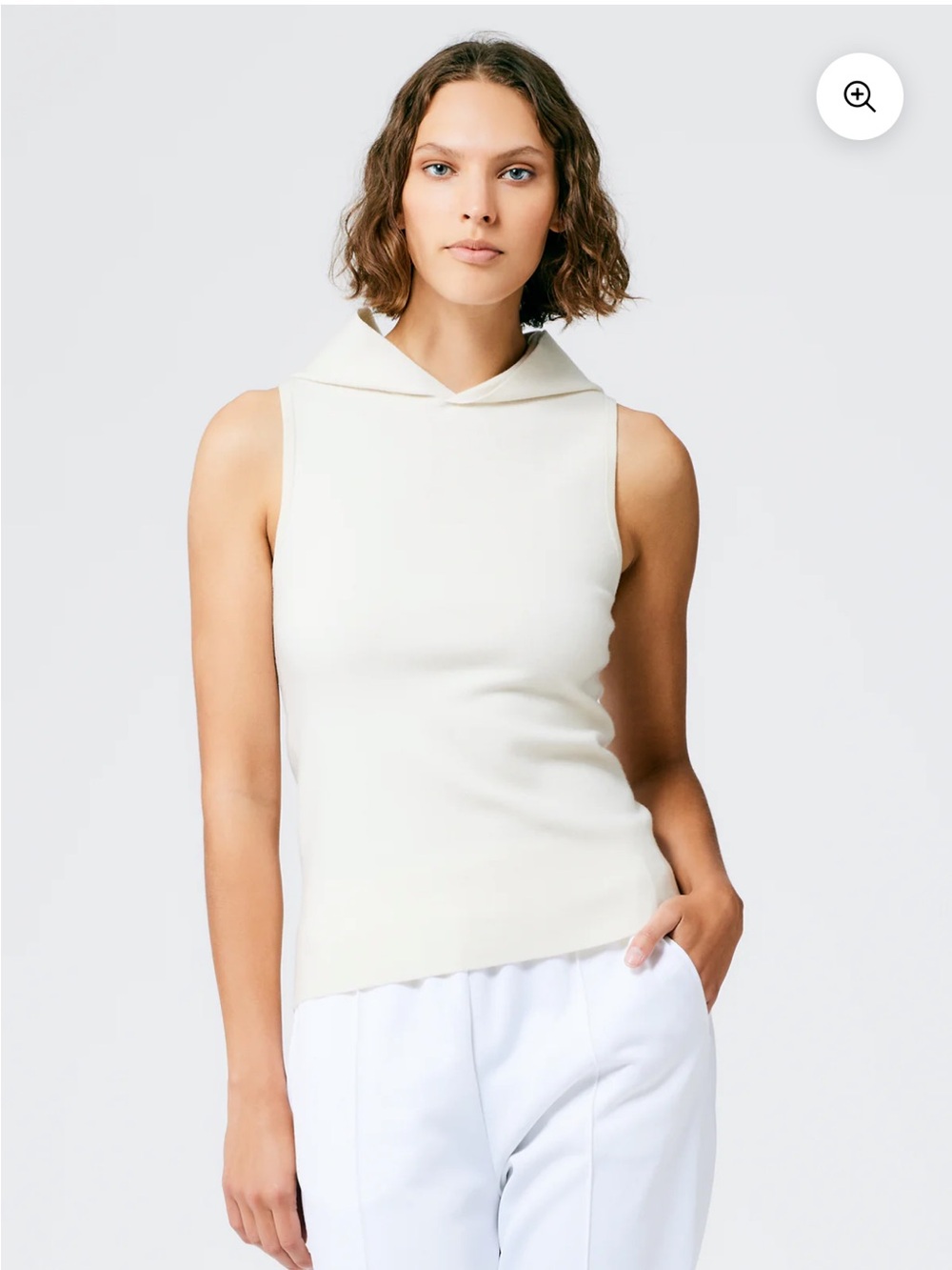 Tibi Compact Cashmere Sleeveless Hoodie